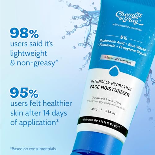 Chemist at Play Intensely Hydrating Face Moisturizer | Hydrates Up to 24 Hours | Repairs Skin Barrier | Lightweight, Non-Sticky Formula | Best for Dry Skin | 100gms