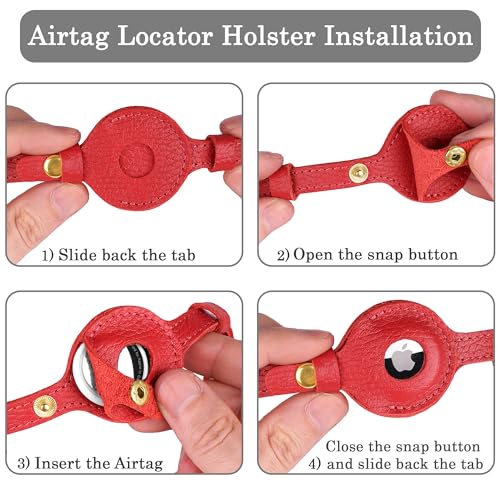 Collier AirTag chat anti-perte et léger, le traceur GPS discret pour chaton et chiot rouge - 6
