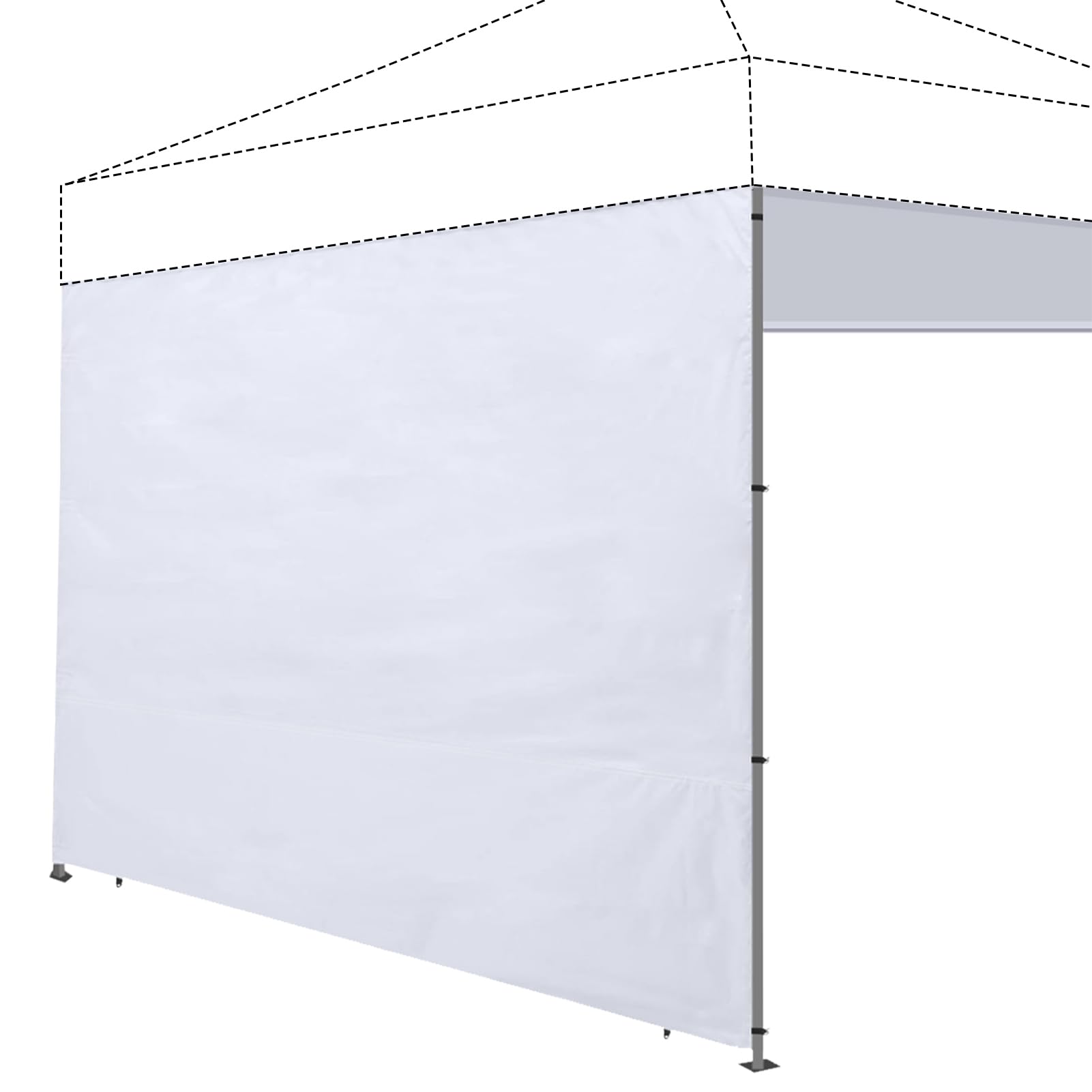 Joramoy Canopy Tent Sidewalls 10×10 for Pop Up Canopy, Instant Canopy Sunwall with Waterproof and UV Protection Layer,1 Pack Sidewall Only（White）-image-21