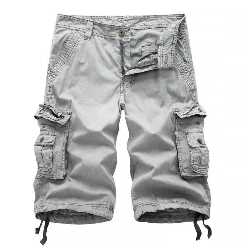 Hombres Verano Algodón Ejército Militar Táctico Cargo Pantalones Cortos Casual Streetwear Multibolsillos