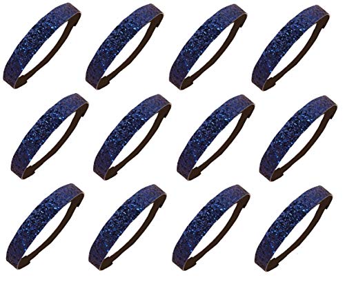 Kenz Laurenz 12 Pack Glitter Headbands U PICK (Available in LOTS of COLORS) - Elastic Stretch Sparkly Fashion Headband f