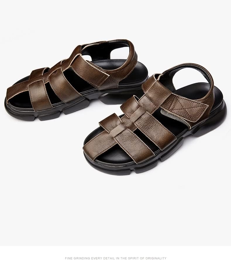 93 Off N A メンズレザーサンダルサマーホローローマサンダルメ ンズアウターシューズブリティッシュビーチシューズ Color Khaki Size 44 Code Marcielyons Com