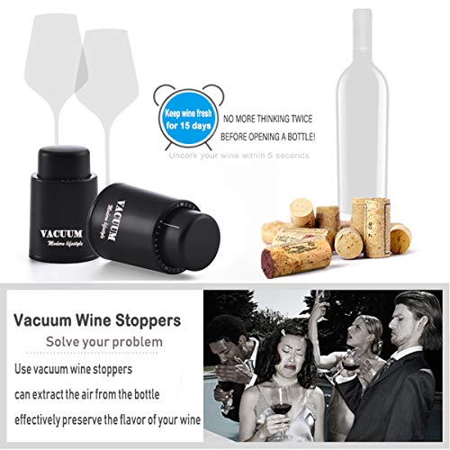 Sunwuun XXXX [2 Pack]Wine Bottle Stoppers,Real Vacuum Wine Stoppers,Reusable Wine Preserver,Wine Corks Keep Fresh,Best Gifts thumb #6