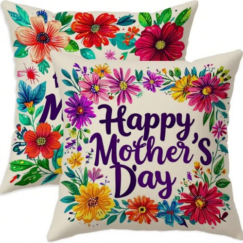 Housse coussin 70x70cm de qualité supérieure motif fleurs vintage - 2