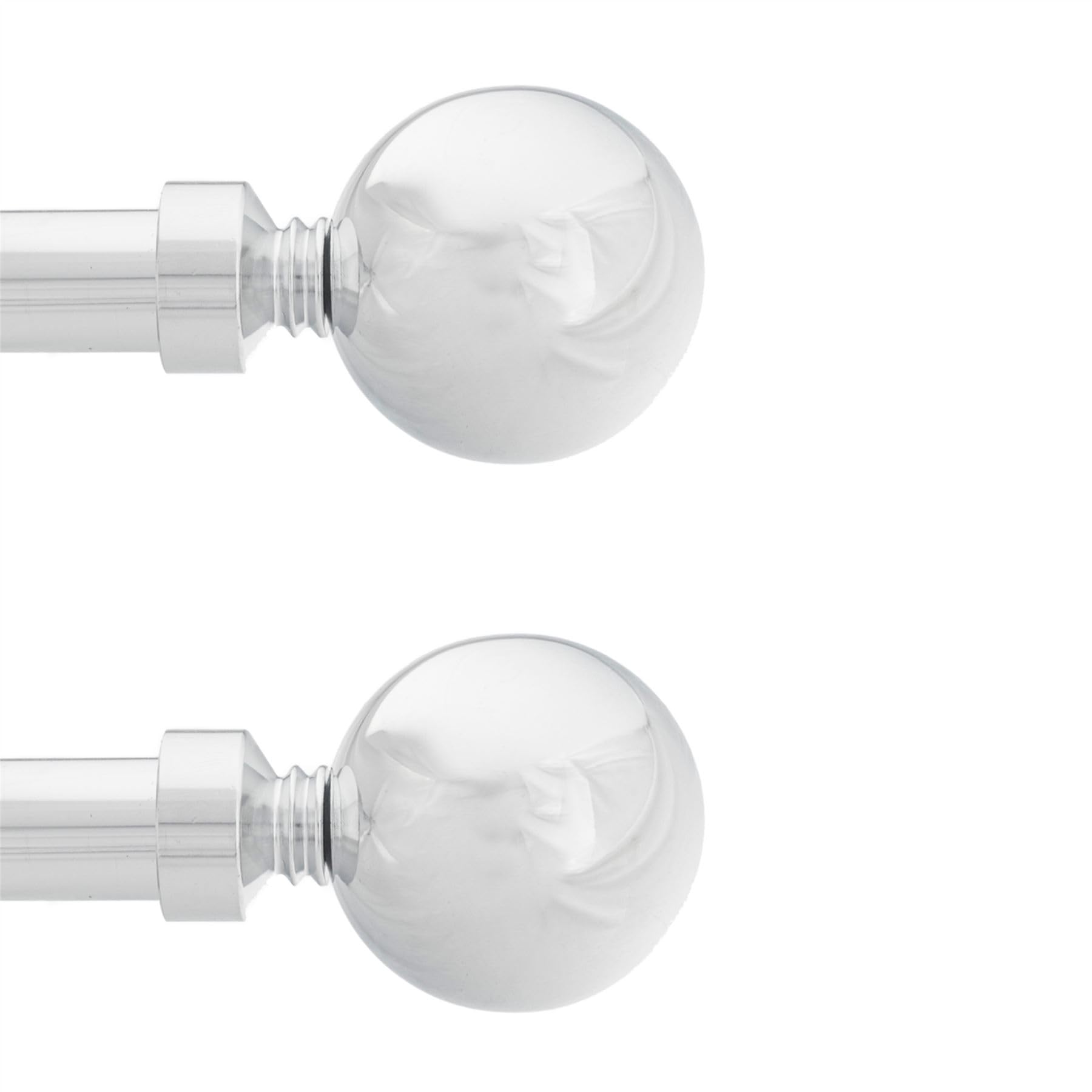 IANPAV Curtain Rod Pole Finials Plain Ball - 19 mm Chrome - Durable Metal Construction - Pair