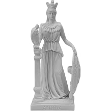 Athena Parthenos Varvakeion Statue Greek Goddess Cast Alabaster Sculpture, Handmade in Greece, Museum Replica of Athena with Nike, Classical Mythology Decor 7.5 in