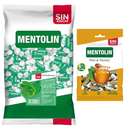 Mentolín caramelos garganta hierbabuena s/a bolsa 1kg y de regalo miel mentol s/a bolsa 100g