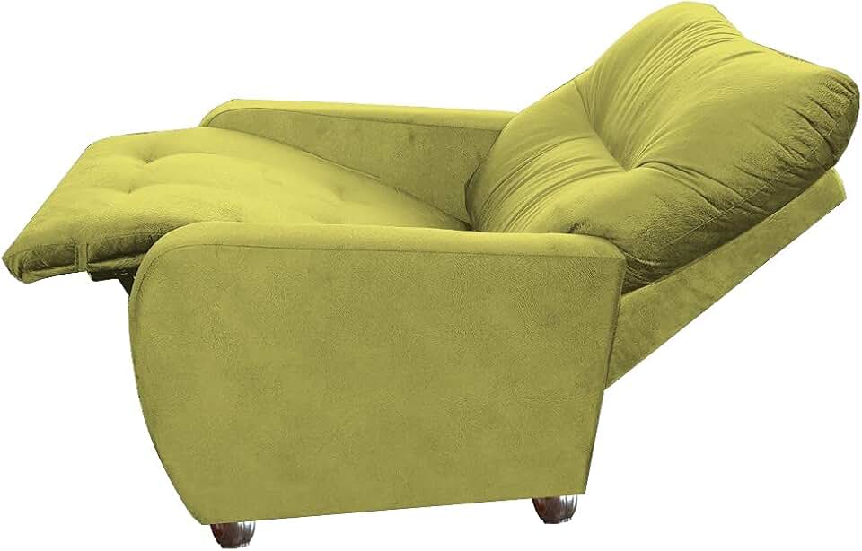 Poltrona Para Extensão De Cílios Reclinável Suede Imperio Moderno Amarelo