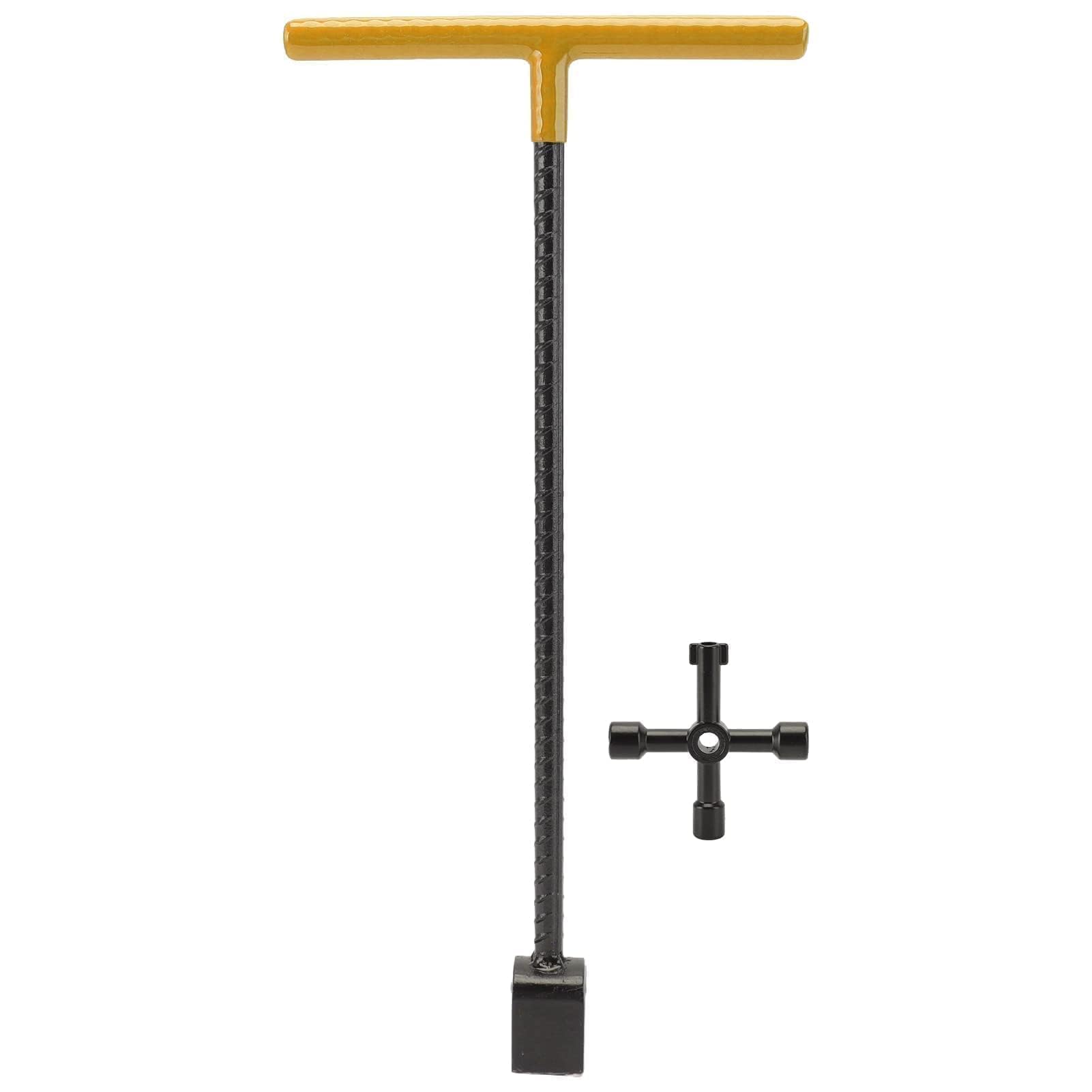 Clé de Vanne d'Eau, Clé en T pour Vanne de Trottoir et Vanne Principale, Jaune