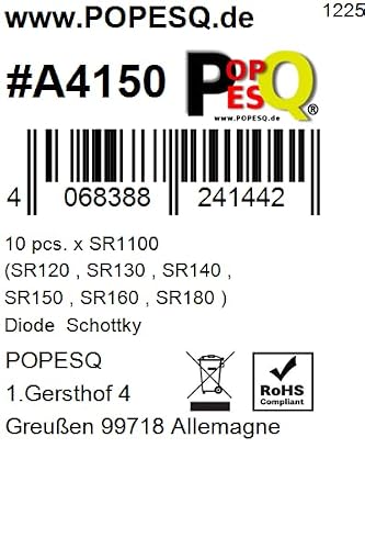 POPESQ® 10 pcs. x SR1100 (SR120, SR130, SR140, SR150, SR160, SR180) Diode Schottky #A4150 – vue 2