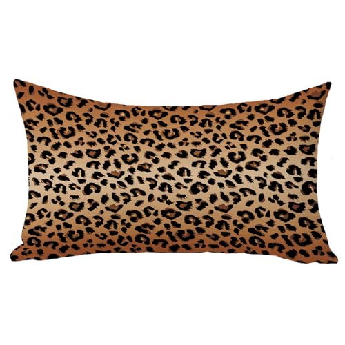 Fjfz Leopard Print Lumbar Decorative Throw Pillow Cover 12 x 20