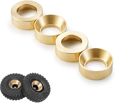 RCLions 4pcs Brass Wheel Weights for 124 Axial SCX24 AXI90081 Deadbolt RC Crawler Car Upgrades Accessories