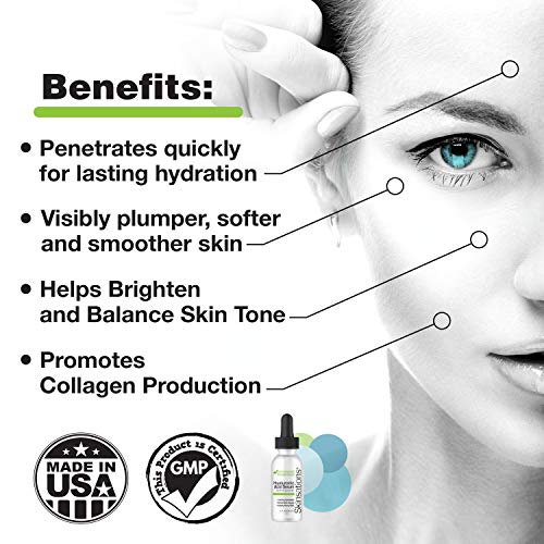 Hyaluronic Acid Serum For Face - Skinsations | Daily Moisturizer With Organic Botanical Extracts | Vitamin C, Vitamin E, Green Tea Extract #TOP3