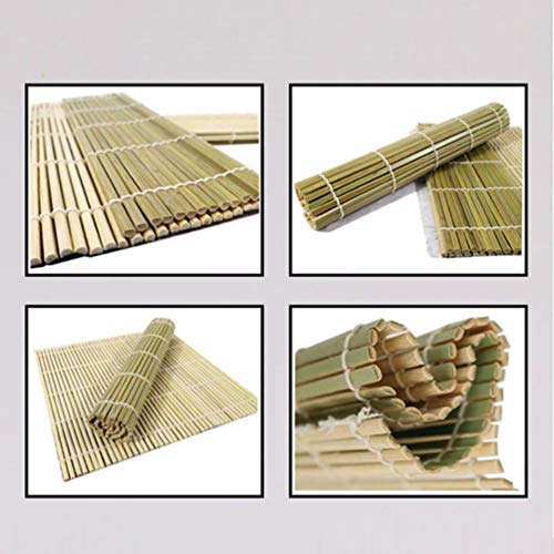 Tapete de bambu para sushi da HEMOTON com rolo de sushi, ferramenta para fazer sushi, verde, para ca