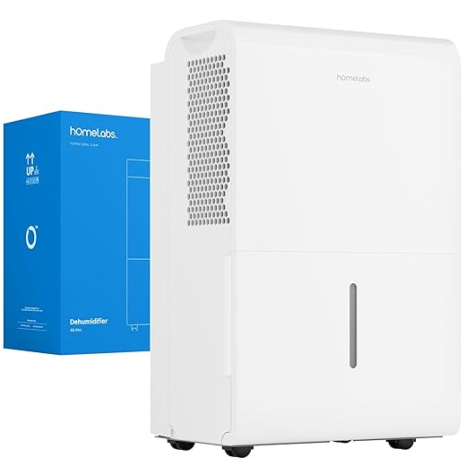 hOmeLabs 50‑Pint Wi‑Fi Dehumidifier for Large Spaces