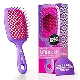FHI Heat UNbrush Detangling Brush for Pain-Free Brushing on All Wet or Dry Hair Types — Durable DuoFlex Anti-Static Bristles, Lightweight Handle, Vented Hair Brush