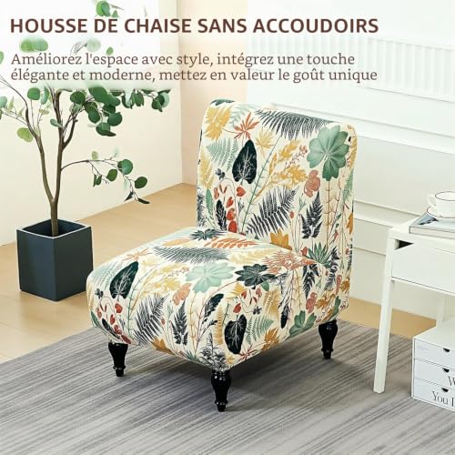 Ausing Housse de Fauteuil sans accoudoirs Housses de canapé antidérapantes très Extensibles pour Fauteuil 1 Place Décoration Moderne pour Salon – vue 2