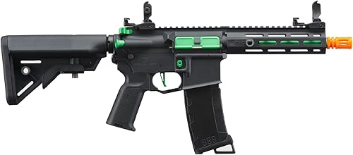 Miniatura 3 de Lancer Tactical Gen 3 Hellion M-LOK Airsoft AEG Rifle con grúa color negro y verde