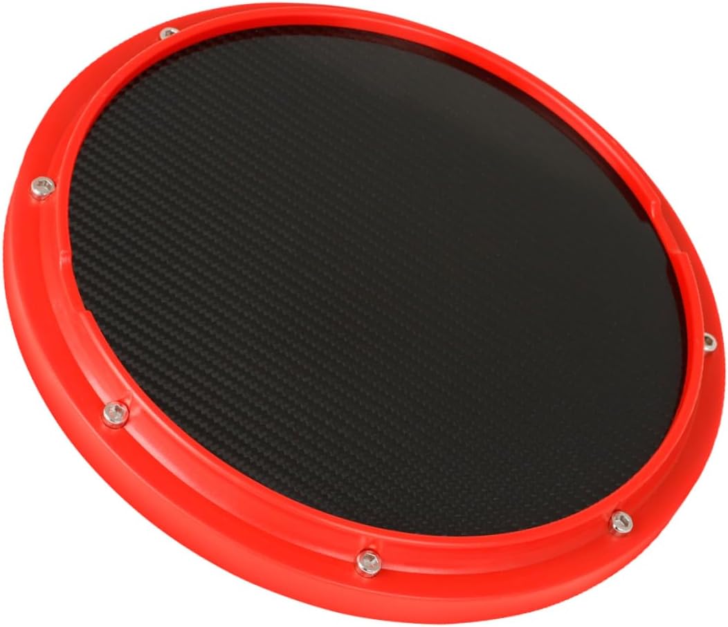 Kisangel Carbon Fiber Snare Practice Pad Boys and Girls Drum Pad Metronome for Drummers Red