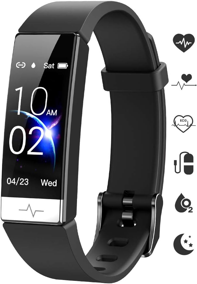 Fitness Tracker, Heart Rate Monitor IP68 Waterproof Activity Tracker HRV Health Watch SPO2 Blood Oxygen Blood Pressure with Sleep Monitor and 11 Sport Modes for Women and Men