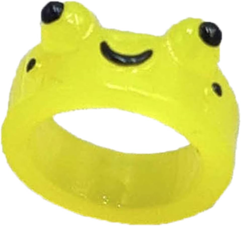 Retro Resin Frog Colorful Cartoon Animal Finger Glow Birthday Gift Suitable for Couples Frogs