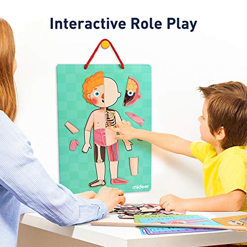 Mideer Human Body Model Puzzle For Kids, 90 Magnetic Puzzles Human Anatomy Play Set To Learn Body Parts, Organs, Muscles And Bones, Funny Gifts For Ages 6+ #TOP3