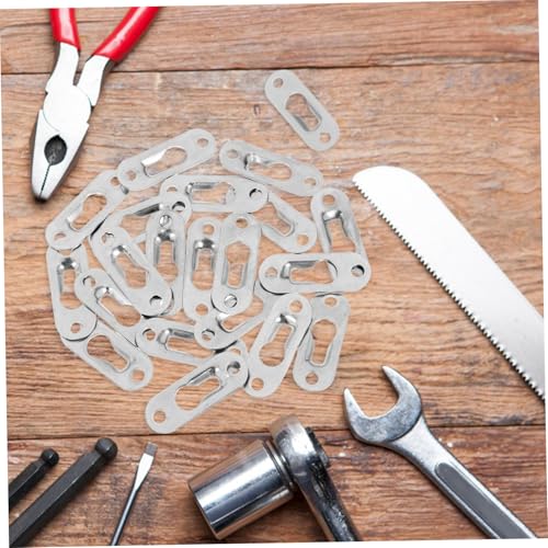 Image of 20Pcs Heavy Duty Metal Hooks for Picture Frames and Mirrors Convex Design Wall Mount Brackets with Screws Versatile Hanging Hardware for Home Organization