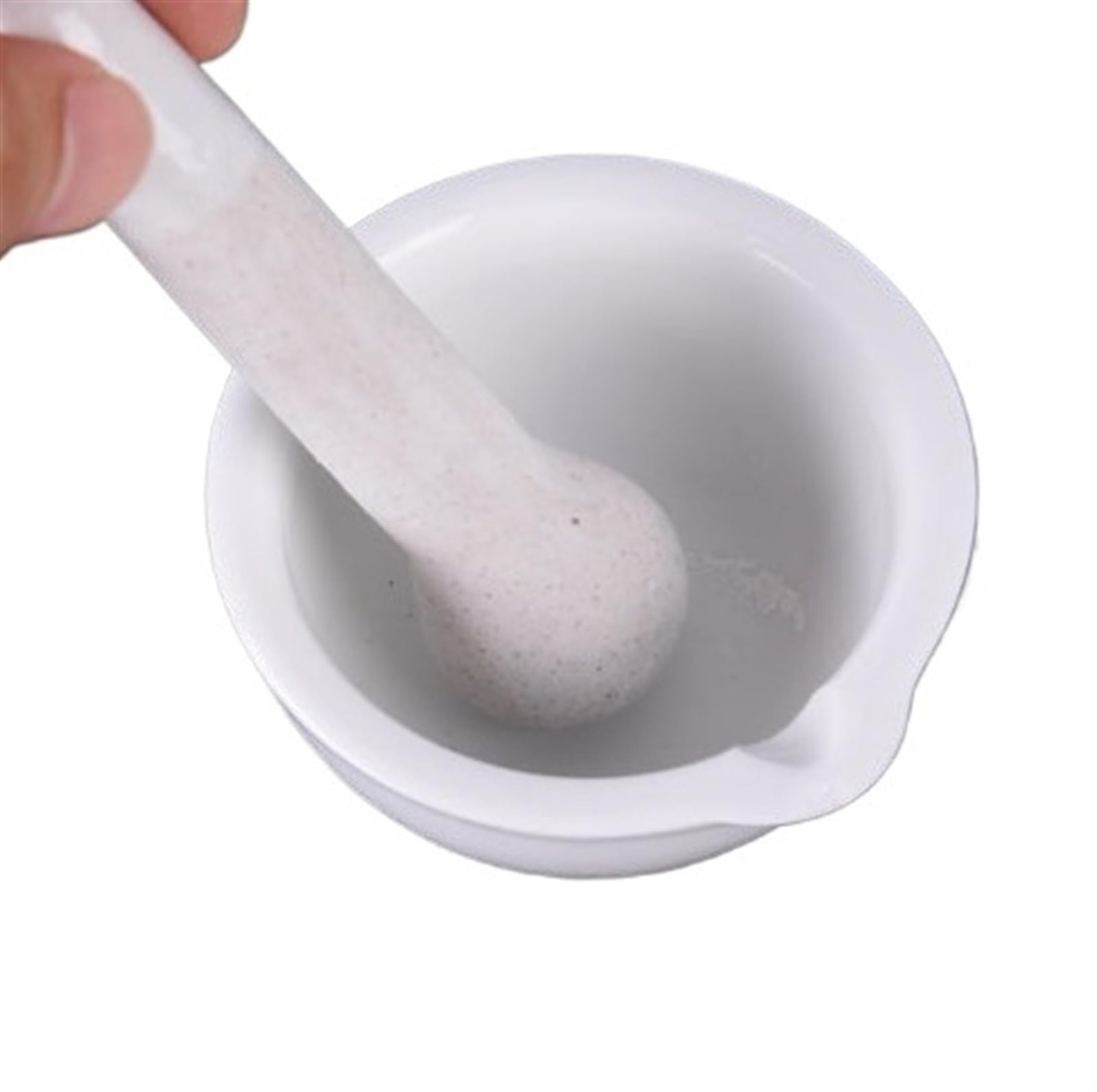 Zestaw z młynkiem i tłuczkiem, Zestaw moździerza i tłuczka Porcelana Biała 6ml 2 Szt