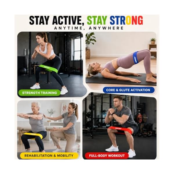 WIKDAY Resistance Bands for Working Out Exercise Loop Bands Workout Bands Set for Men Women Body Stretching, Crossfit Training, Home Workout, Physical Therapy, Booty Legs, Set of 5 - Image 4