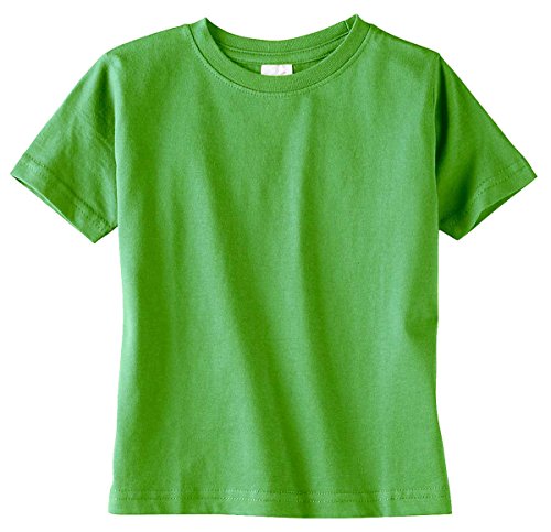 RABBIT SKINS Toddler Soft Ribbed Crewneck Jersey T-Shirt, Apple, 5/6T