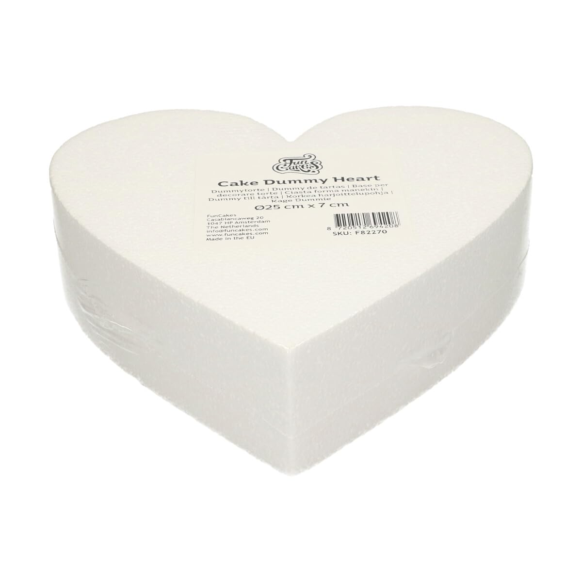 FunCakes Cake Dummy Heart: Cake decorating, Reusable dummy, Make the perfect heart shaped dummy, Ø25 cm x 7 cm