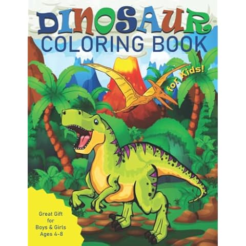 Dinosaur Coloring Book for Kids: Great Gift for Boys & Girls, Ages 4-8 Cover