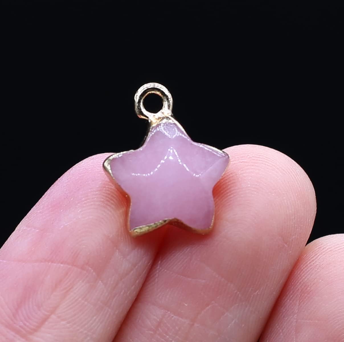 LHJ 8 Pcs Natural Stone Pendants Faceted Pentagram Shape Random Energy Healing Crystal Charms for Jewelry Making Necklace Bracelet Women Gift - Image 8