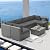 SUNCROWN 7-Piece Outdoor Patio Furniture Set All-Weather Outdoor Sectional Sofa Grey Wicker Conversation Sofa Set with Coffee Table and Cushions,Dark Grey