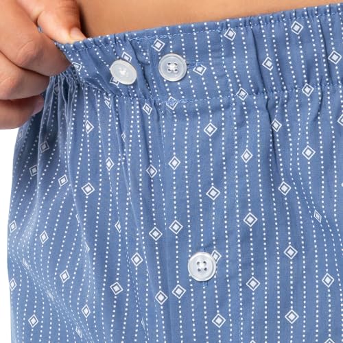 Image of Fruit of the Loom Men's Broadcloth Short Sleeve Top and Long Pants Pajama Set