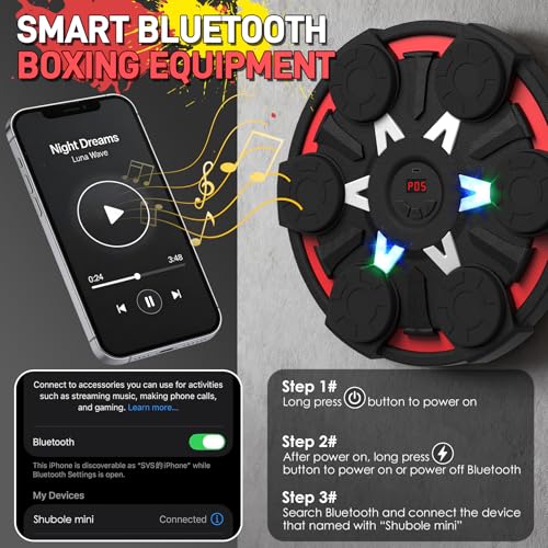 Image of Music Boxing Machine for Kids & Adults - Wall Punching Pad with Lighting, 9-Speed Bluetooth Boxing Game with Gloves, Wall Mounted Exercise Equipment, 2026 Upgrade Boxing Equipment for Kids Age 6+