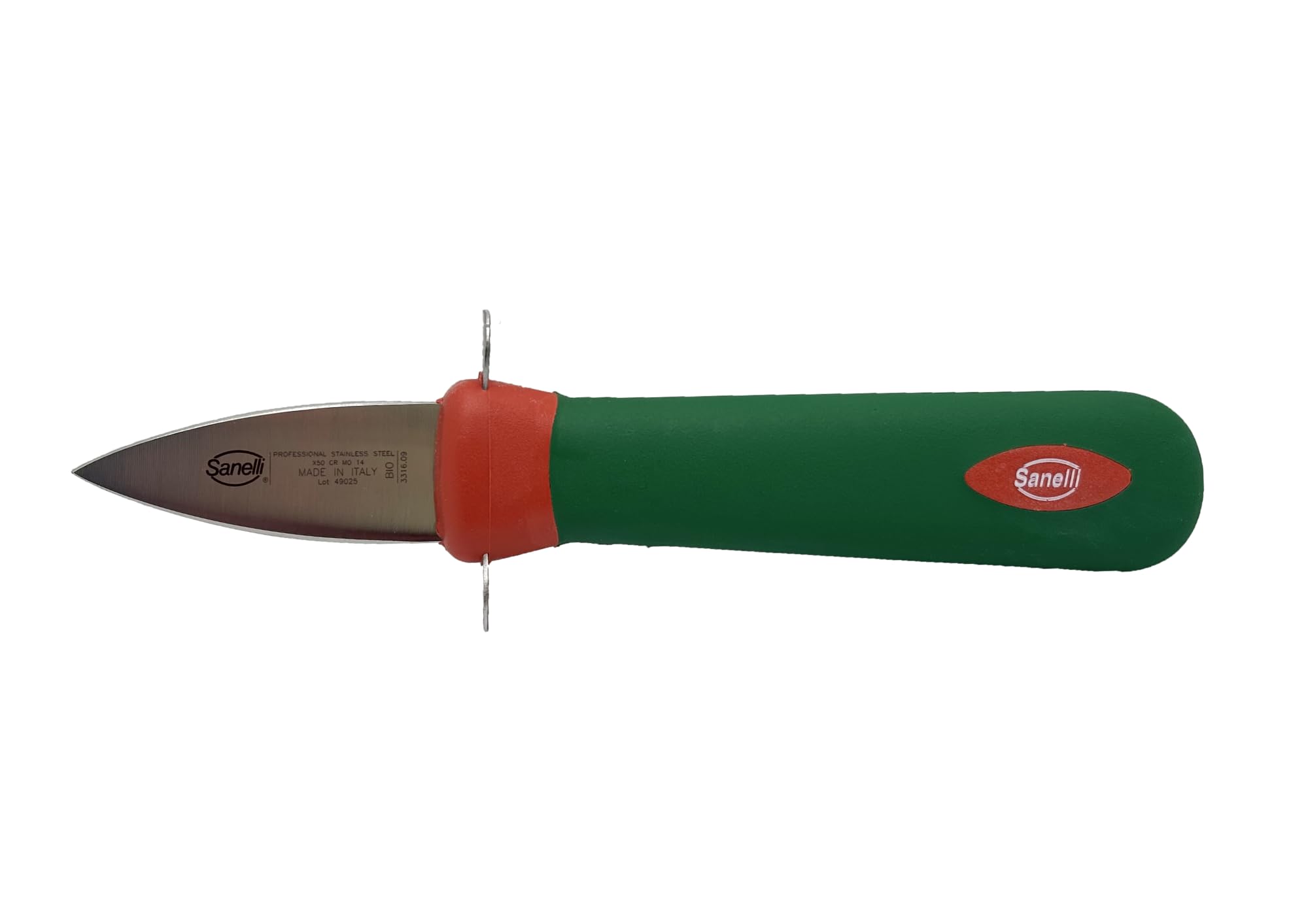 Sanelli Premana Professional Coltello Apriostriche, Acciaio Inossidabile, Verde/​Rosso, 20 x 3.5 x 5.5 cm