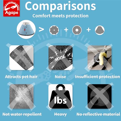 Image of Agape Soft Dog Cone for Small Dogs & Cats, Recovery Collar to Stop Licking | Comfy E-Collar Alternative for Puppies, Adjustable Cloth Cone After Surgery, Protective Neck Cone for Kittens, Washable