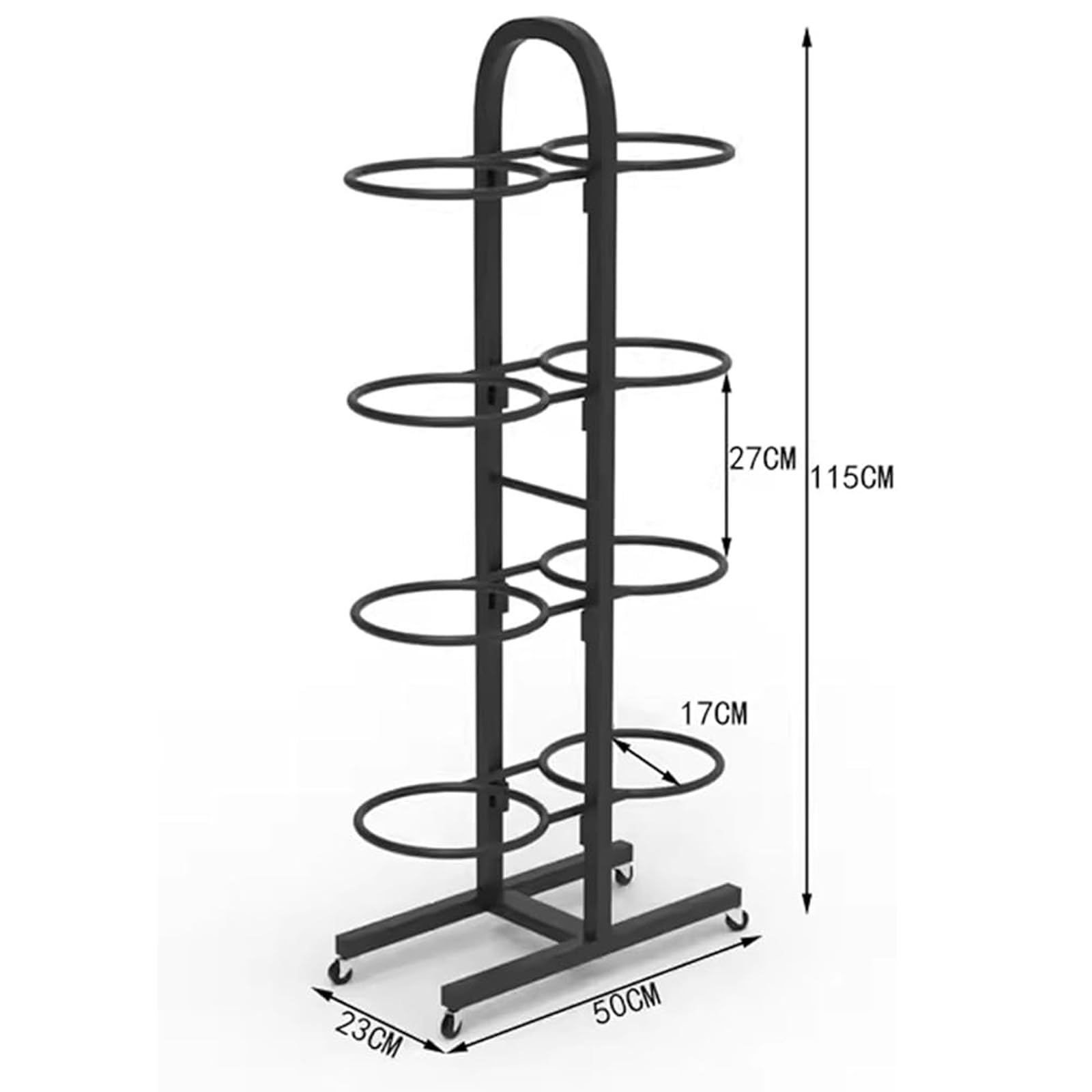 Supporto per palla da yoga, carrello da palestra portatile, supporto per attrezzatura sportiva, design salvaspazio per studi e centri fitness