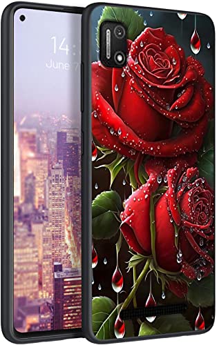 Image of for Cloud Mobile Stratus C7 Phone Case, Soft TPU Ultra-Thin Cloud Mobile Stratus C7 Case for Women, Flexible Anti Scratch Protective Shockproof Cover,Red Rose