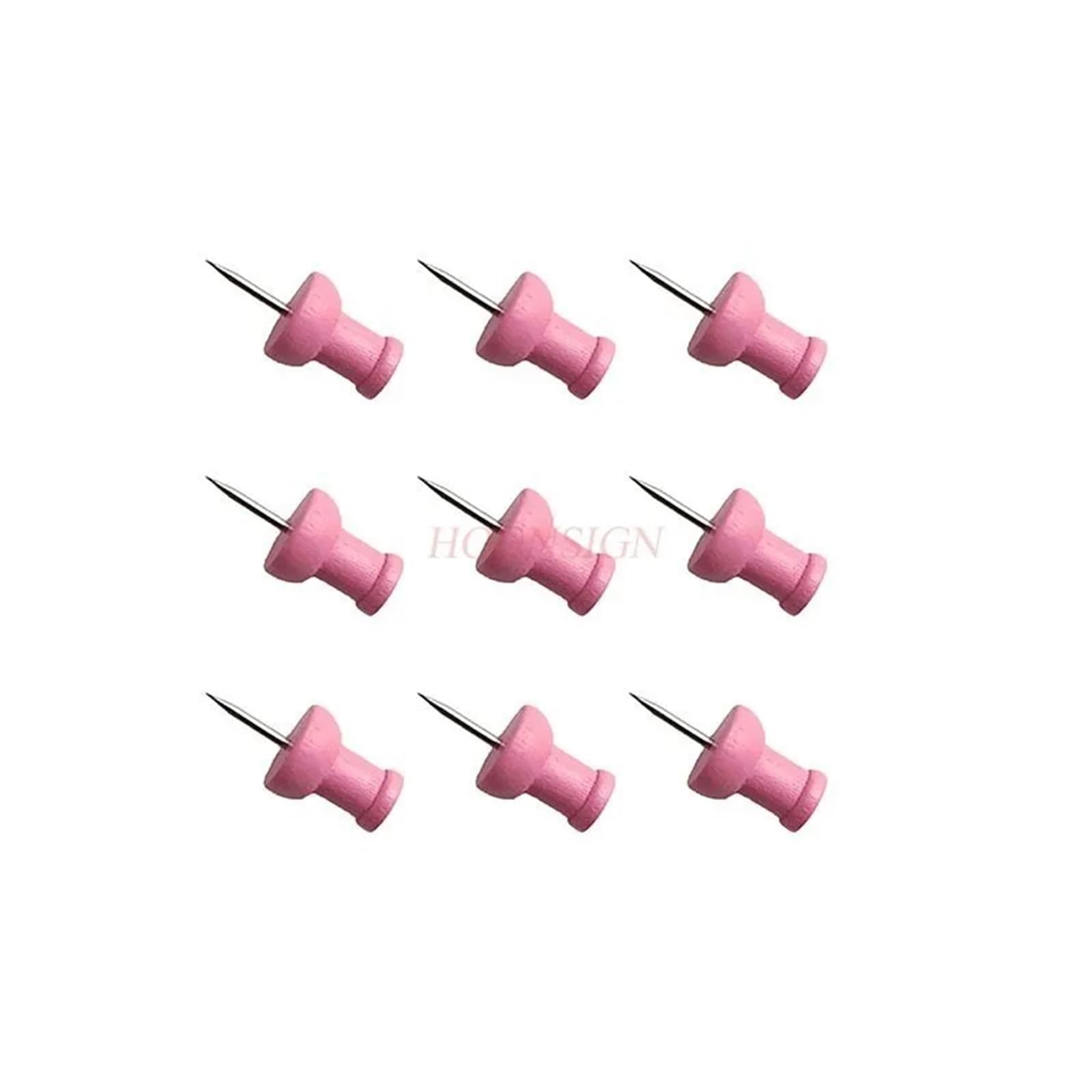 Chinchetas para colgar en la pared, 120 unidades, color rosa, en forma de I, color macarrón, madera maciza, tablero de anuncios de uñas