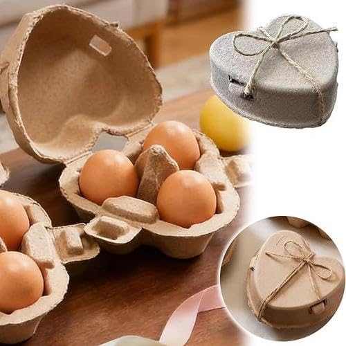 30 scatole per uova a forma di cuore, 3 pezzi, porta uova di carta, vassoio riutilizzabile per uova di gallina, per fattoria, regali, frigorifero