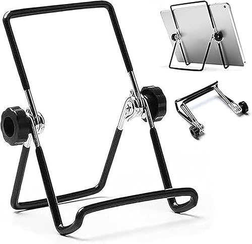 LANCI Adjustable Tablet Stand Holder, Foldable Metal Cradle, Multi-Angle 0°-180°, compatible with iPad, Kindle Fire, Samsung
