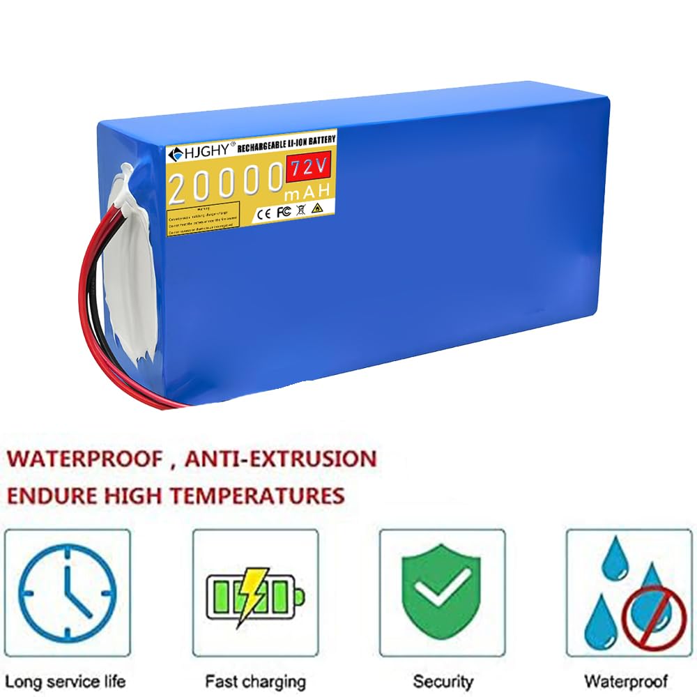 Akumulator litowo-jonowy do motocykla elektrycznego 72 V 20 Ah Akumulator litowo-jonowy PVC 72 V do skutera motocyklowego o mocy 0–1500 W z ładowarką