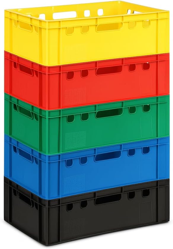 gardivo E2 Kisten 5 St ck 60x40x20 Meischkiste verschiedenen Farben Metzgerkiste Lagerkiste Gr n stapelbbar lebbensmittelecht robust fleischerkiste