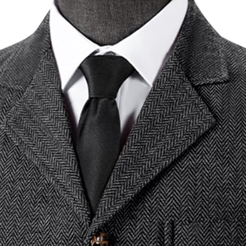 Men's Tweed Suit Vest Vintage Herringbone Button Down Blazer Dressy Casual Wool Blend V Neck Waistcoat for Groomsman3