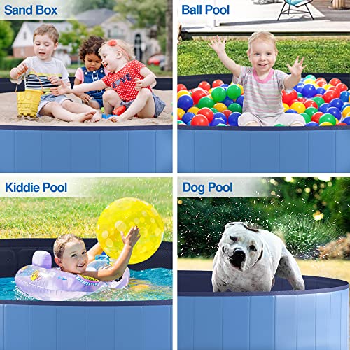 Niubya Portable Dog Pool, Foldable Pet Swimming Pool, Anti-Slip Collapsible Pet Bathtub, Hard Plastic Bath Pool For Pets Dogs And Cats, 47 X 16 Inches #TOP4
