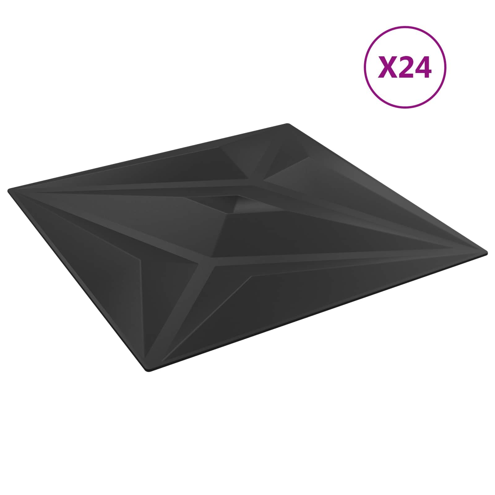 XPS - Paneles de pared (24 unidades, 50 x 50 cm), color negro