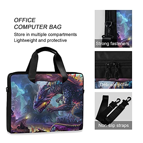 Dragon Planet Magic Fantasy Laptop Bag Case 13 14 15.6 inch Laptop Messenger Bag Crossbody Briefcase for Men Women with Shoulder Strap Handle4