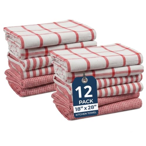 LANE LINEN Kitchen Towels Set of 12-100% Cotton...